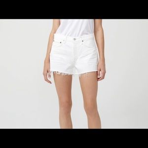 Agolde White Jean Shorts